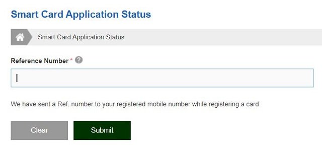 Smart Card Application Status 