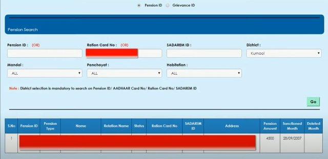 YSR Pension Kanuka Payment Status 