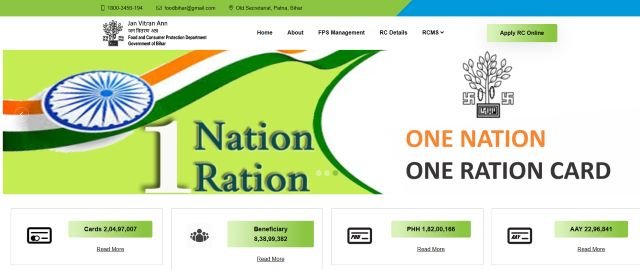 Bihar Ration Card Download website