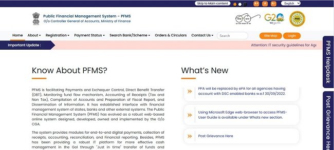 official PFMS website