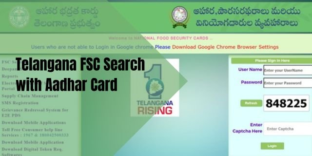 Telangana FSC Search with Aadhar Card