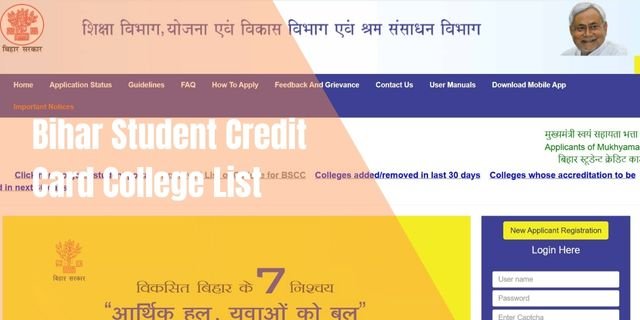 Bihar Student Credit Card College List 